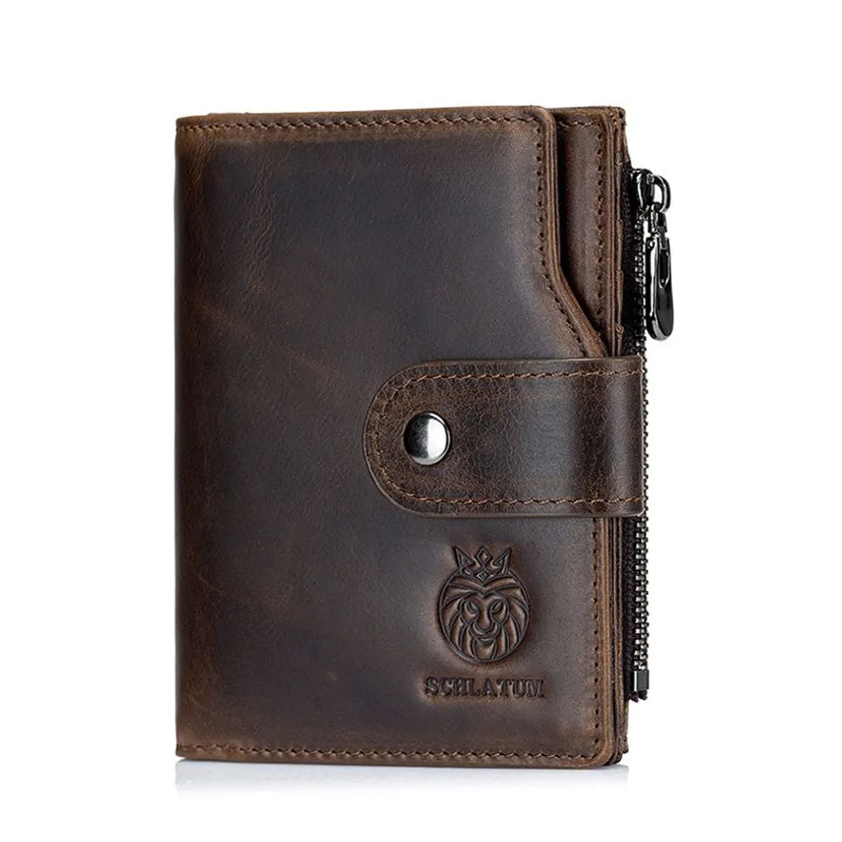 SCHLATUM - Billetera Hombre Cuero Genuino Schlatum SC8317 Marron