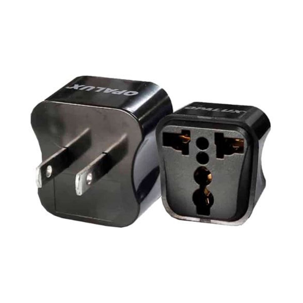 OPALUX - Adaptador Enchufe con Toma Tierra Espiga Plana OP-603-A3NG OPALUX