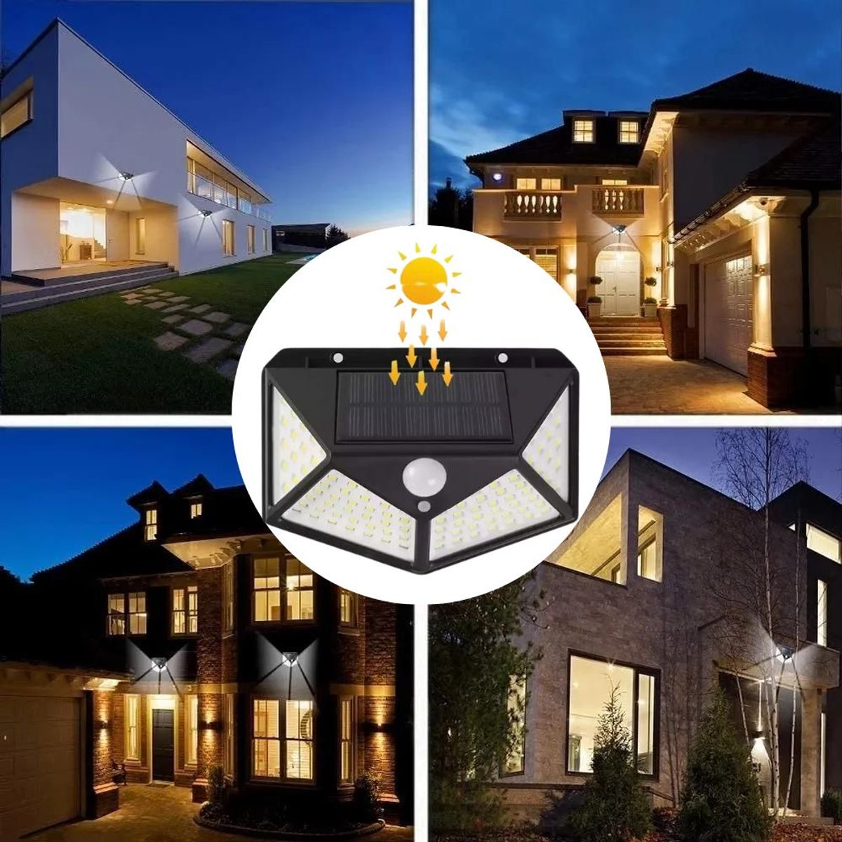 IMPORTADO MC - PACK REFLECTOR 114 LED SOLAR ENCENDIDO AUTOMATICO SENSOR MOVIMIENTO