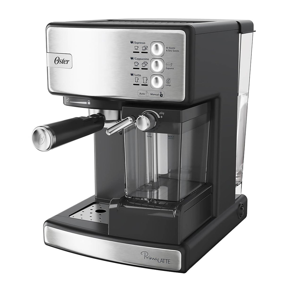 OSTER - Cafetera de espresso plateada Oster® PrimaLatte™ 15 Bares BVSTEM6603SS