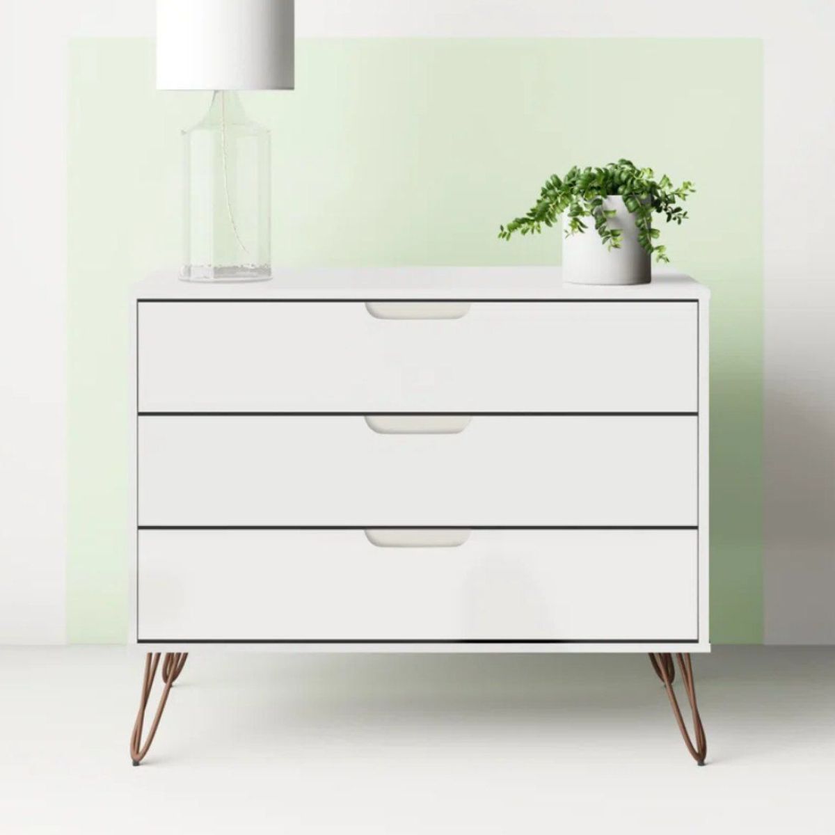 VENTITAS HOME - Cómoda Consola Contemporánea Loreanna 3 Cajones Ventitas Home Blanco