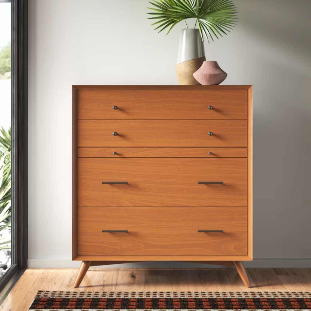 VENTITAS HOME - Cómoda Nórdica Frotinaliti 5 Cajones Ventitas Home Sapelli