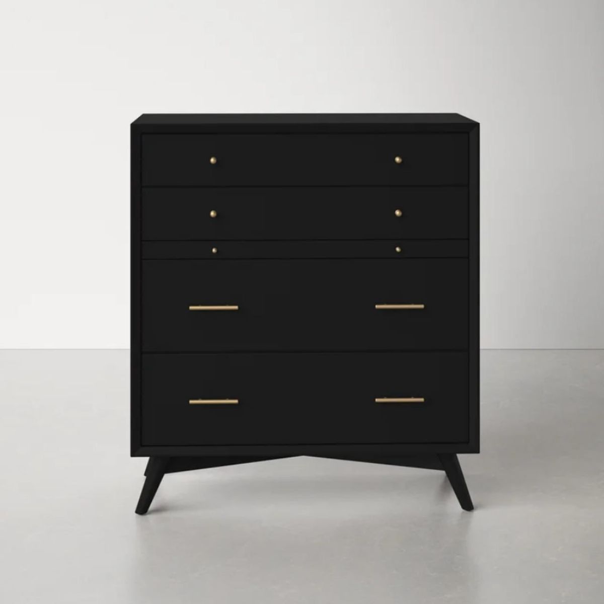 VENTITAS HOME - Cómoda Nórdica Ralena 5 Cajones Ventitas Home Negro