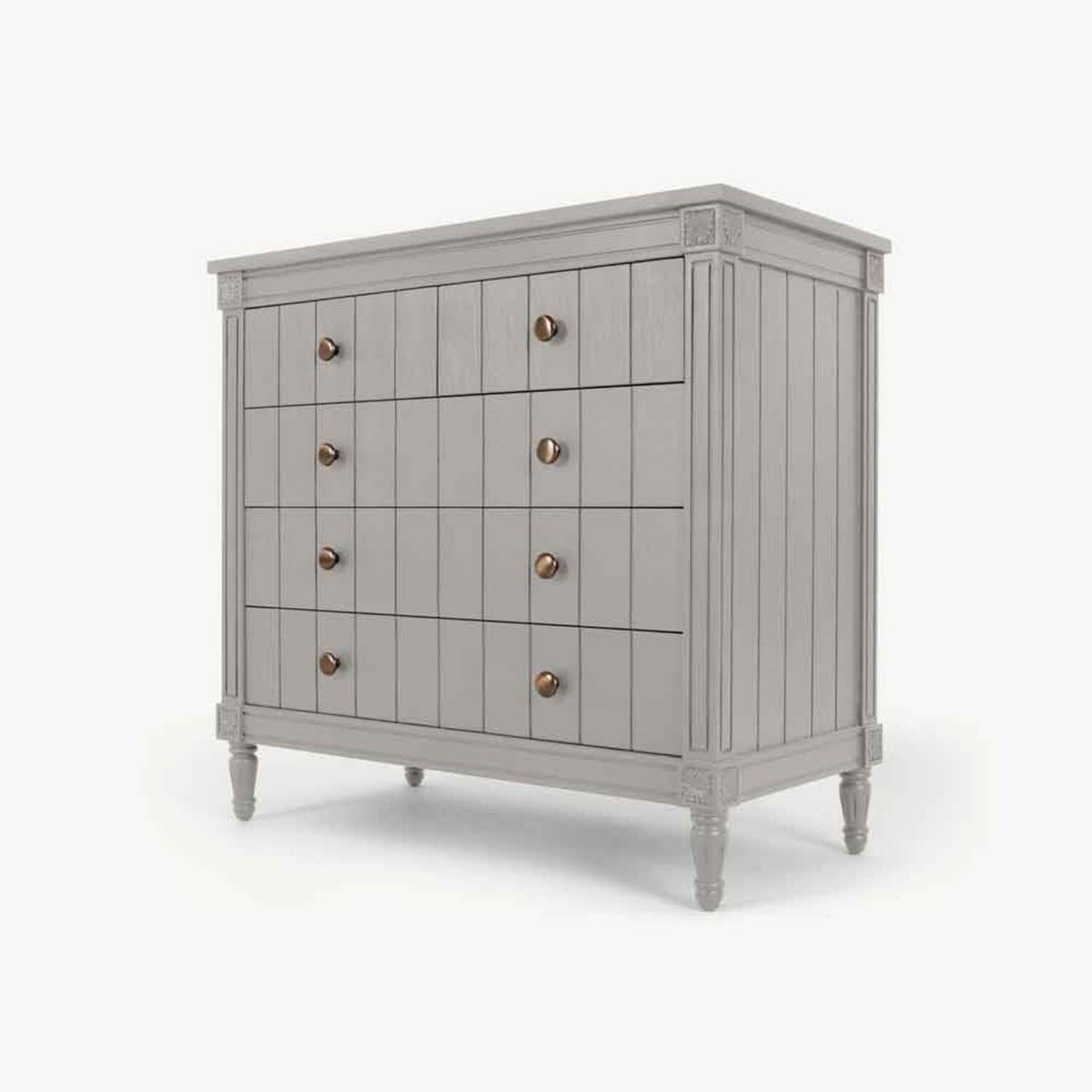 YOLODECORO - Cómoda Vintage 4 Cajones Bourbon Gris