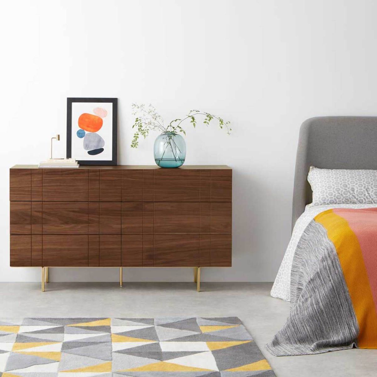 YOLODECORO - Cómoda Ancha 6 Cajones Keaton Nogal