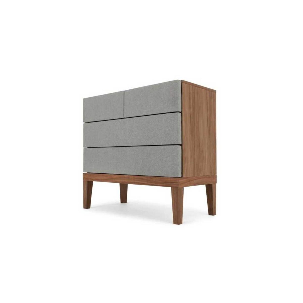 YOLODECORO - Cómoda Tapizada 4 Cajones Lansdowne Nogal y Gris Garza