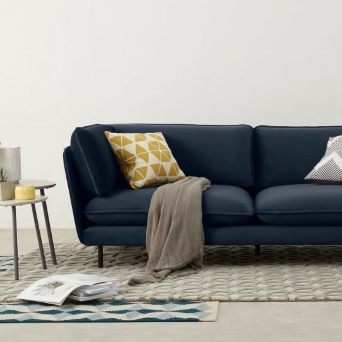 YOLODECORO - Sofá Wes De 3 Cuerpos Azul Zafiro