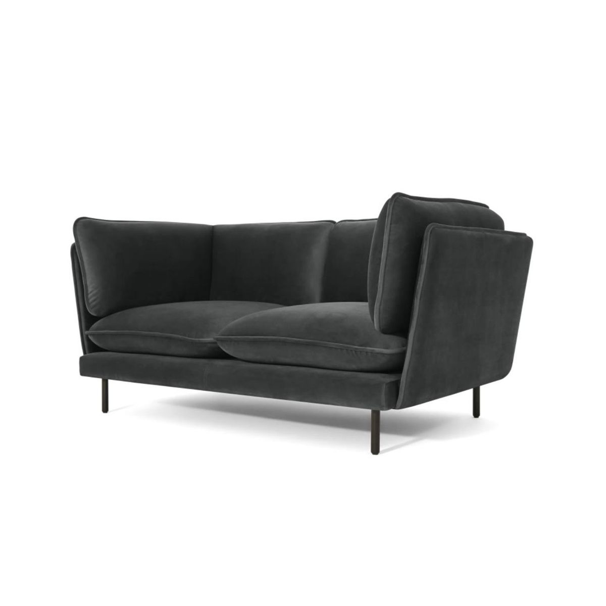 YOLODECORO - Sofá Wes De 2 Cuerpos Gris Medianoche.