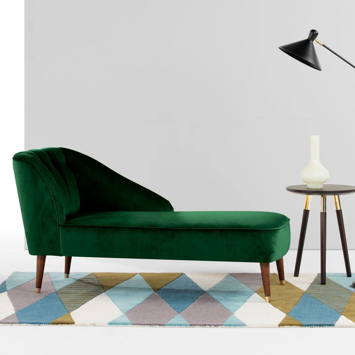 YOLODECORO - Chaise Longue Derecho Margot 2 Cuerpos Verde Bosque