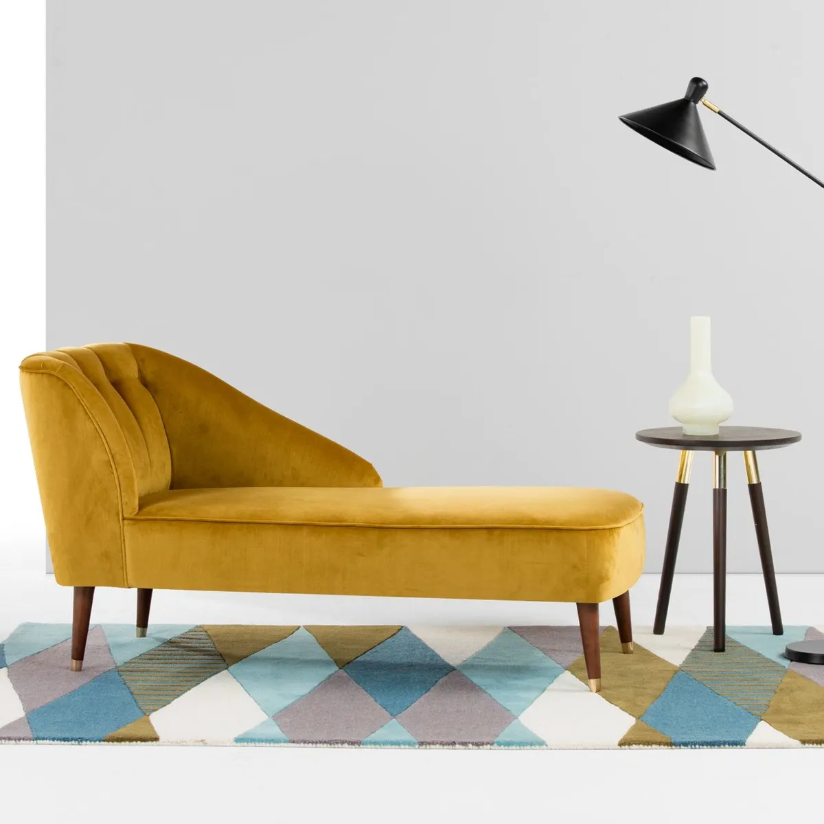 YOLODECORO - Chaise Longue Derecho Margot 2 Cuerpos Dorado Vintage