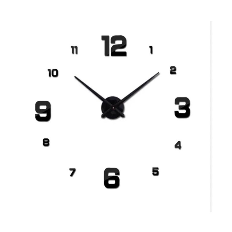 GENERICO - Reloj 3D Grande con Relieve Decorativo Moderno - Sala Hogar Oficina
