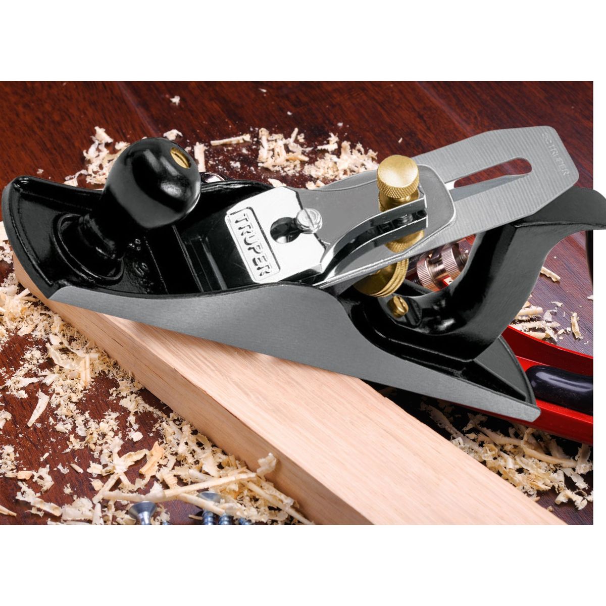 TRUPER - Cepillo garlopa para carpintero # 5 estriado, 2 cuchillas Truper