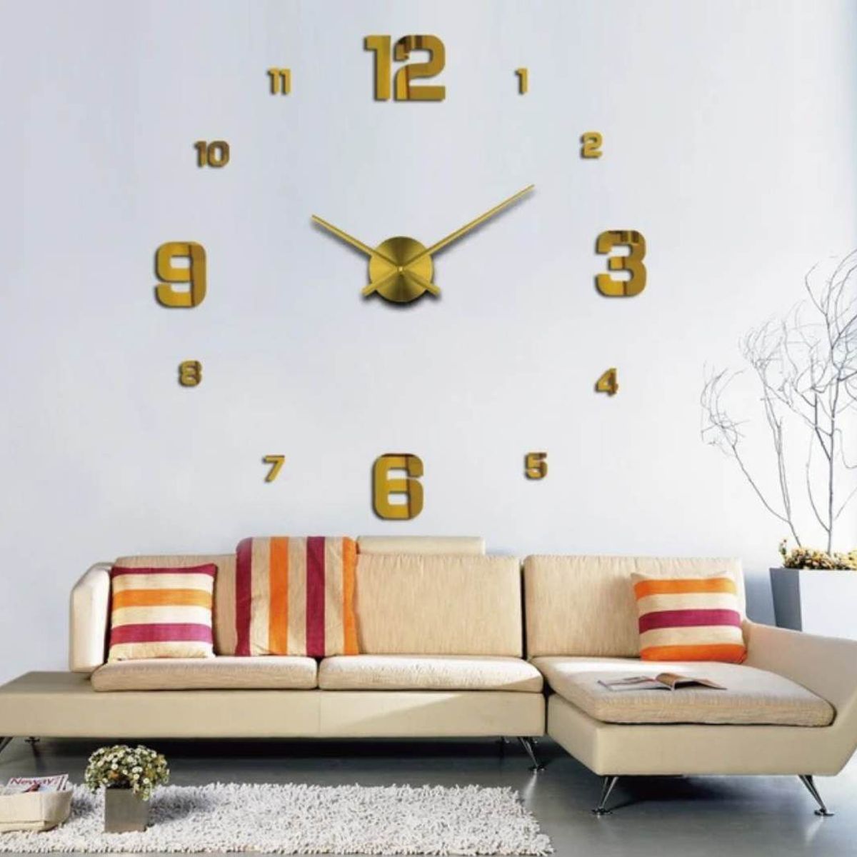 GENERICO - Reloj 3D Grande con Relieve Decorativo Moderno Europeo Hogar Oficina