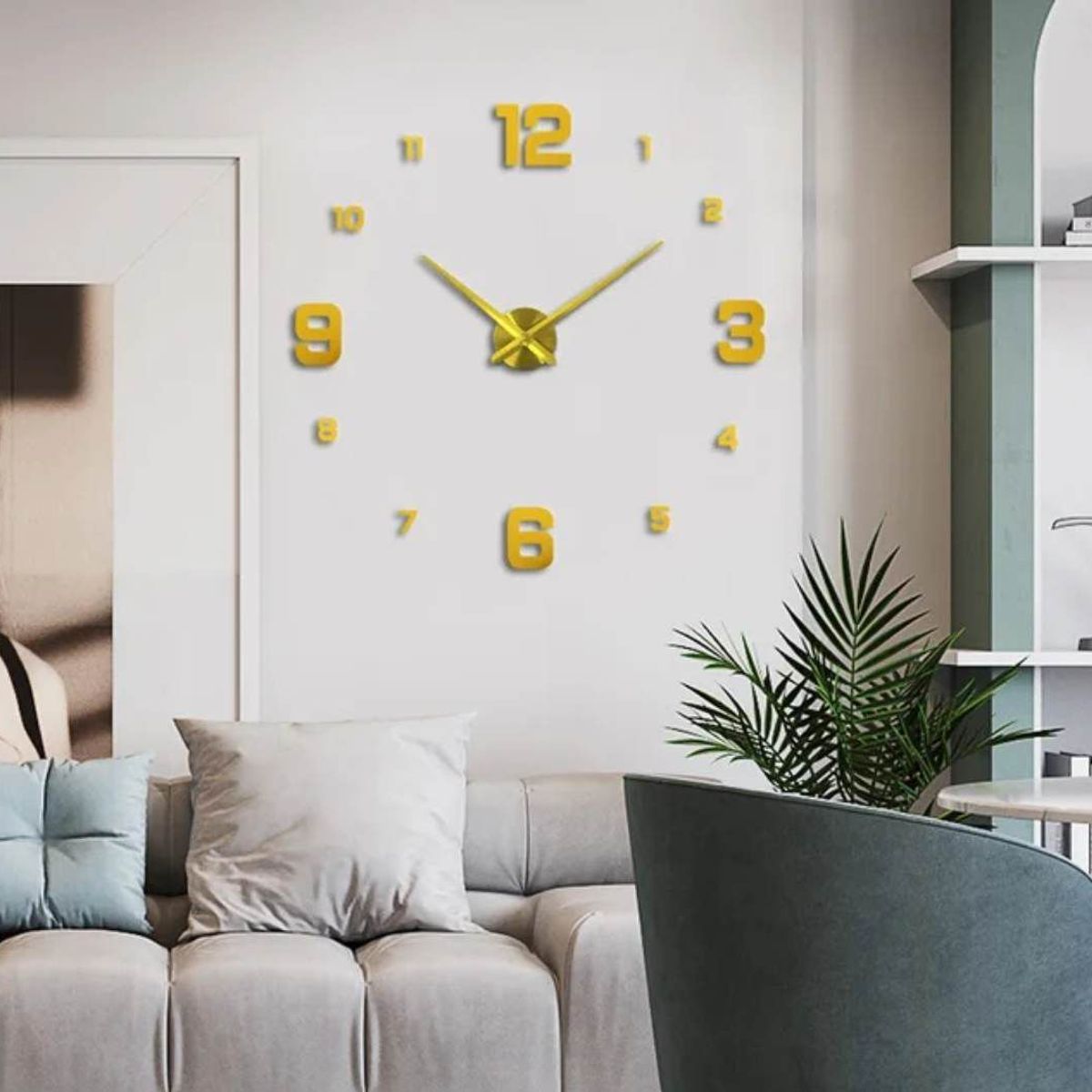 GENERICO - Reloj 3D Grande con Relieve Decorativo Moderno Europeo Hogar Oficina