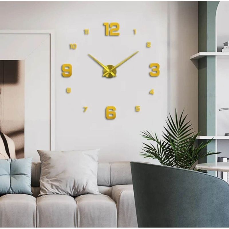 GENERICO - Reloj 3D Grande con Relieve Decorativo Moderno de Casa Habitacion