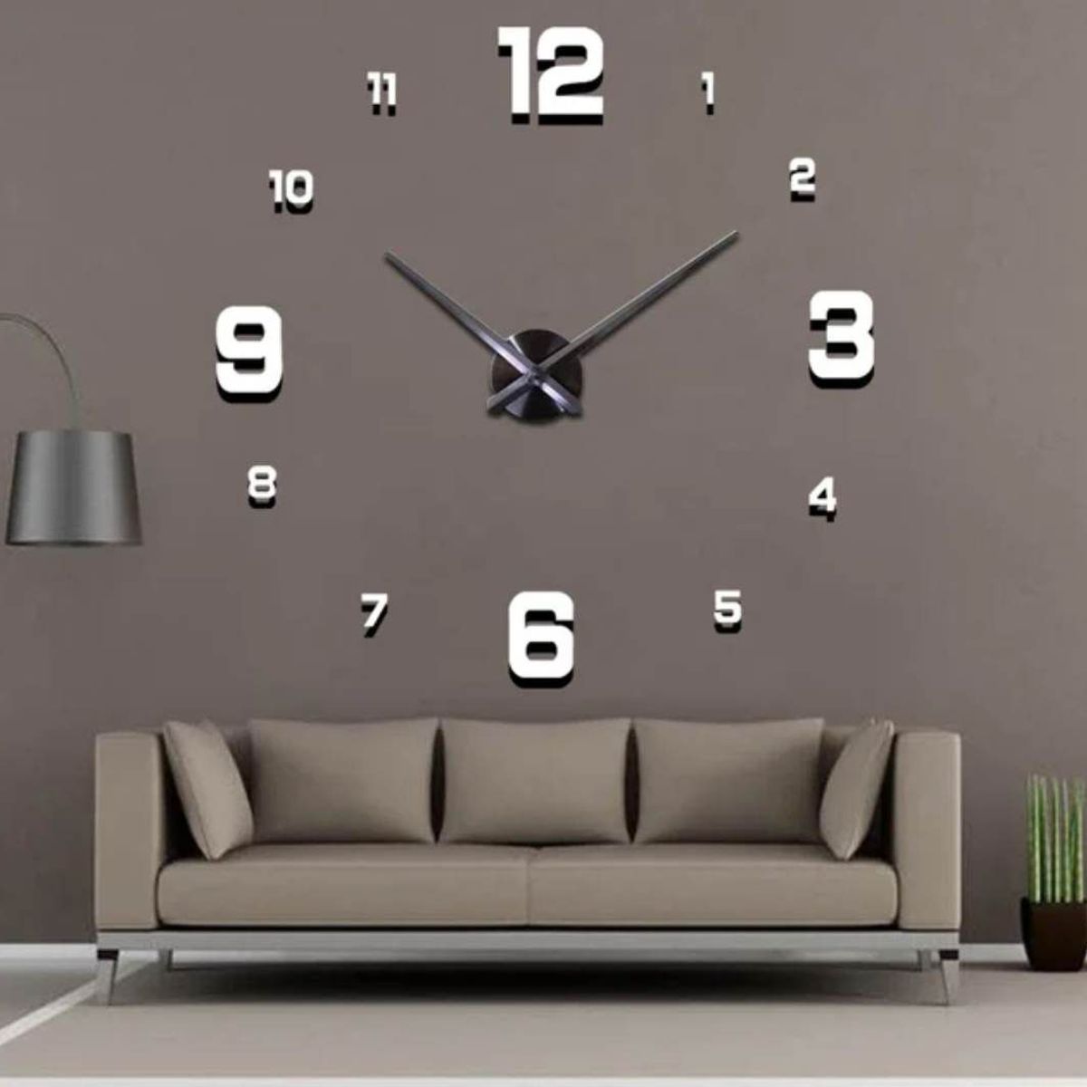 GENERICO - Reloj 3D Grande con Relieve Decorativo Moderno de Casa Habitacion