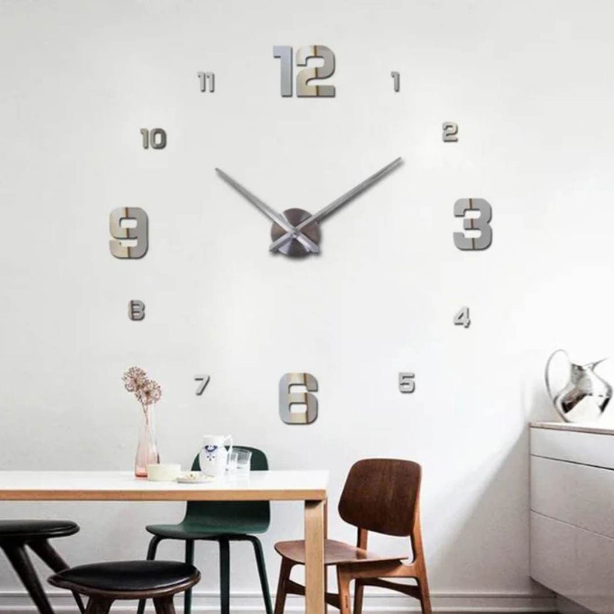 GENERICO - Reloj 3D Grande con Relieve Decorativo Moderno de Casa Habitacion