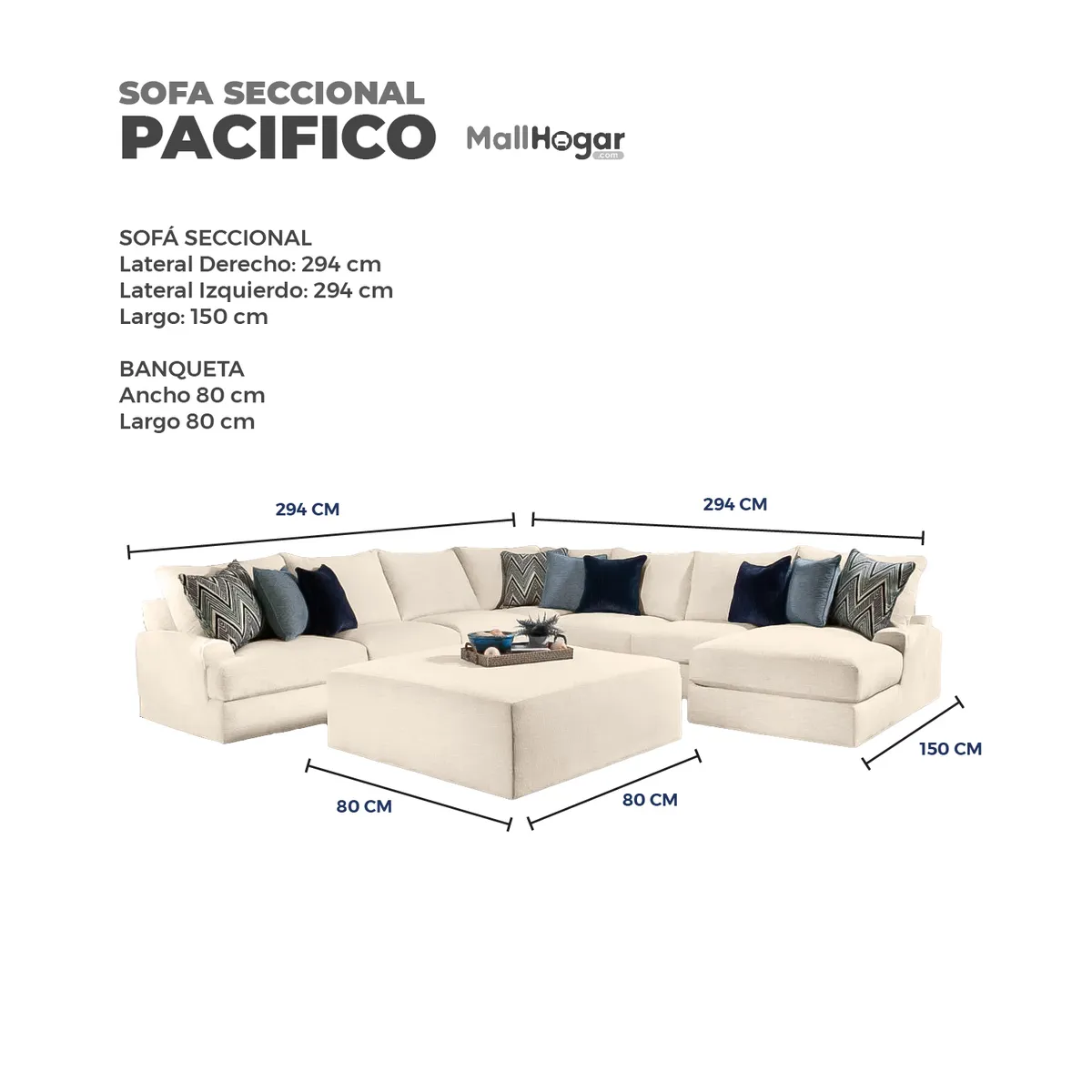 GENERICO - Seccional Pacífico Ivory + 1 Banqueta