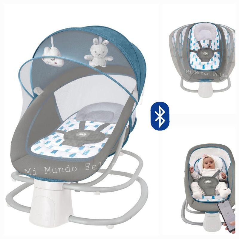 BABY - Mecedora de Bebe Musical Deluxe 4 en 1 Blue 2025