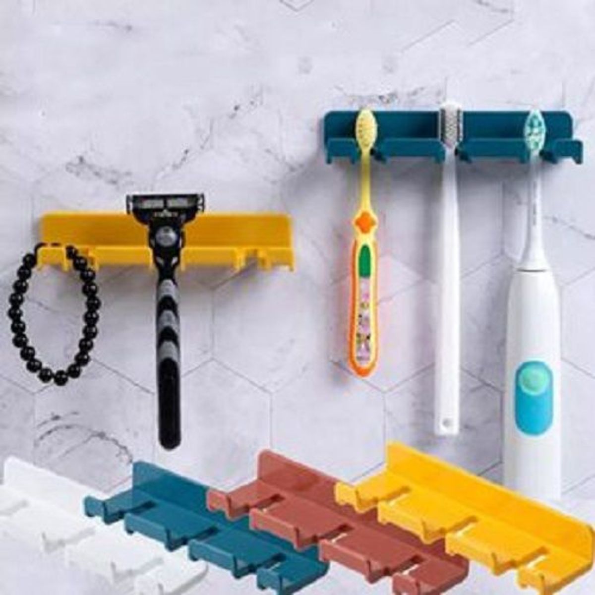Soporte para pared adhesivo Pack x 4 unidades porta cepillos Blanco, marca GENERICO - Foto 2