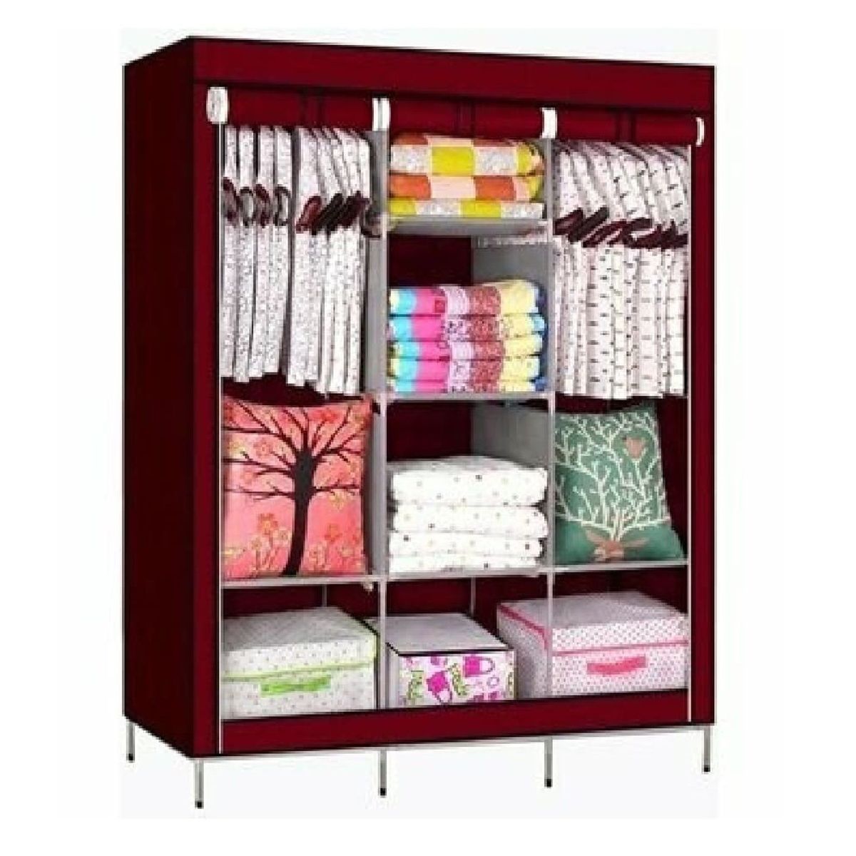 OTTOWARE - Ropero Armable de 3 Cuerpos – Guinda