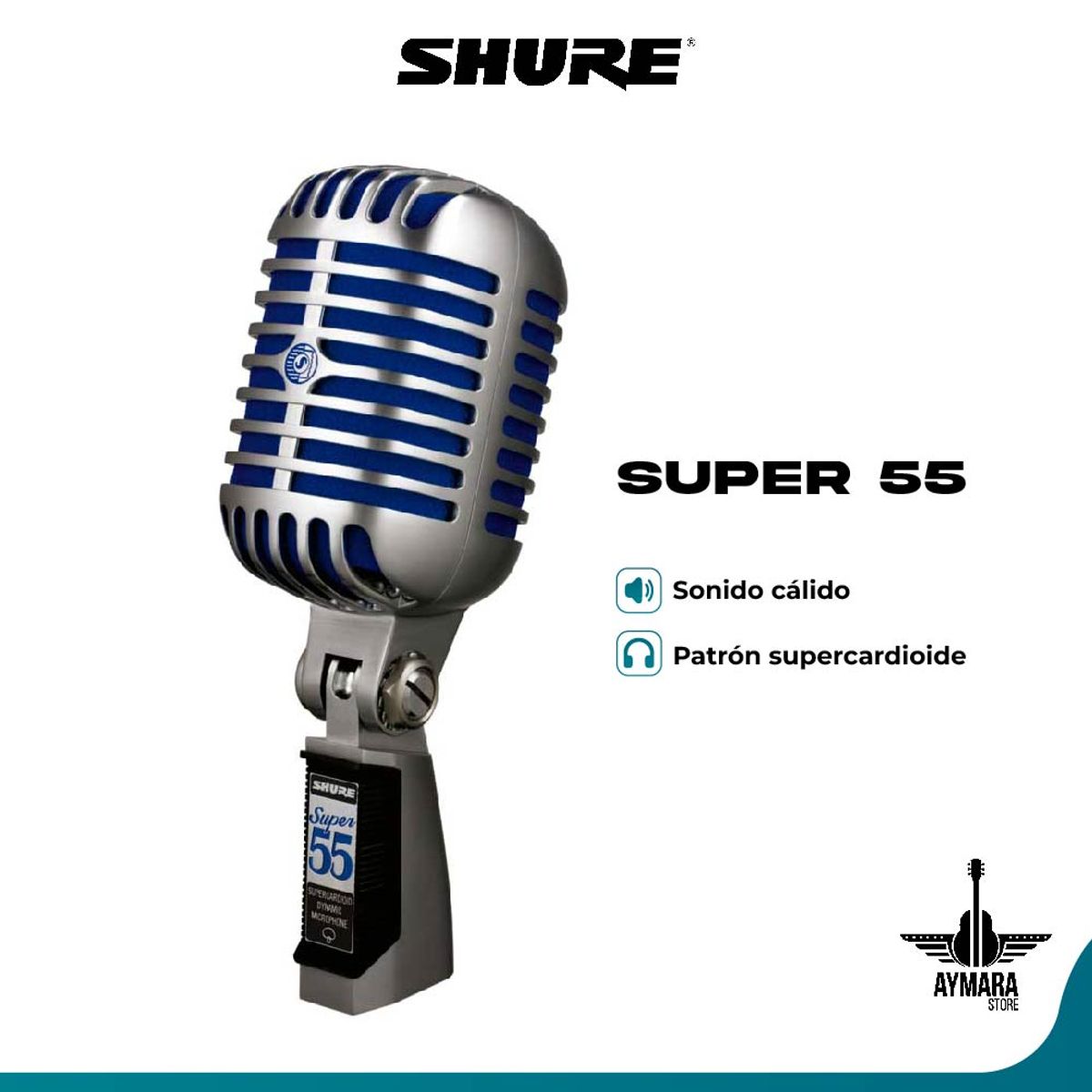 SHURE - SHURE SUPER55 VINTAGE DINÁMICO