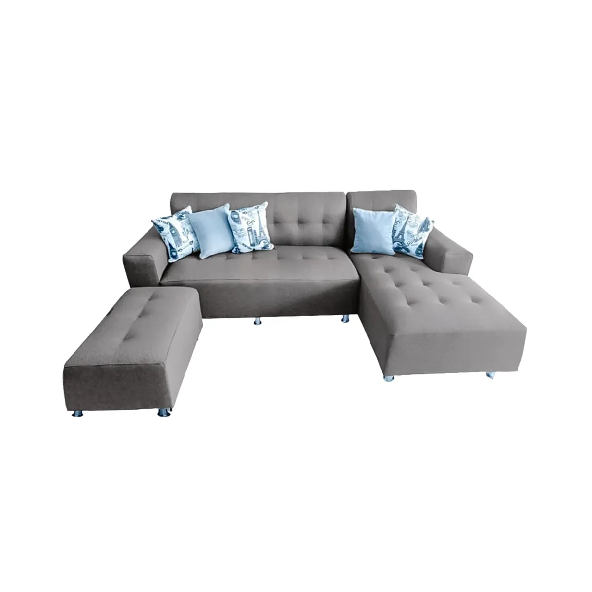 GENERICO - Seccional Londres Gris Plata + 1 Banqueta