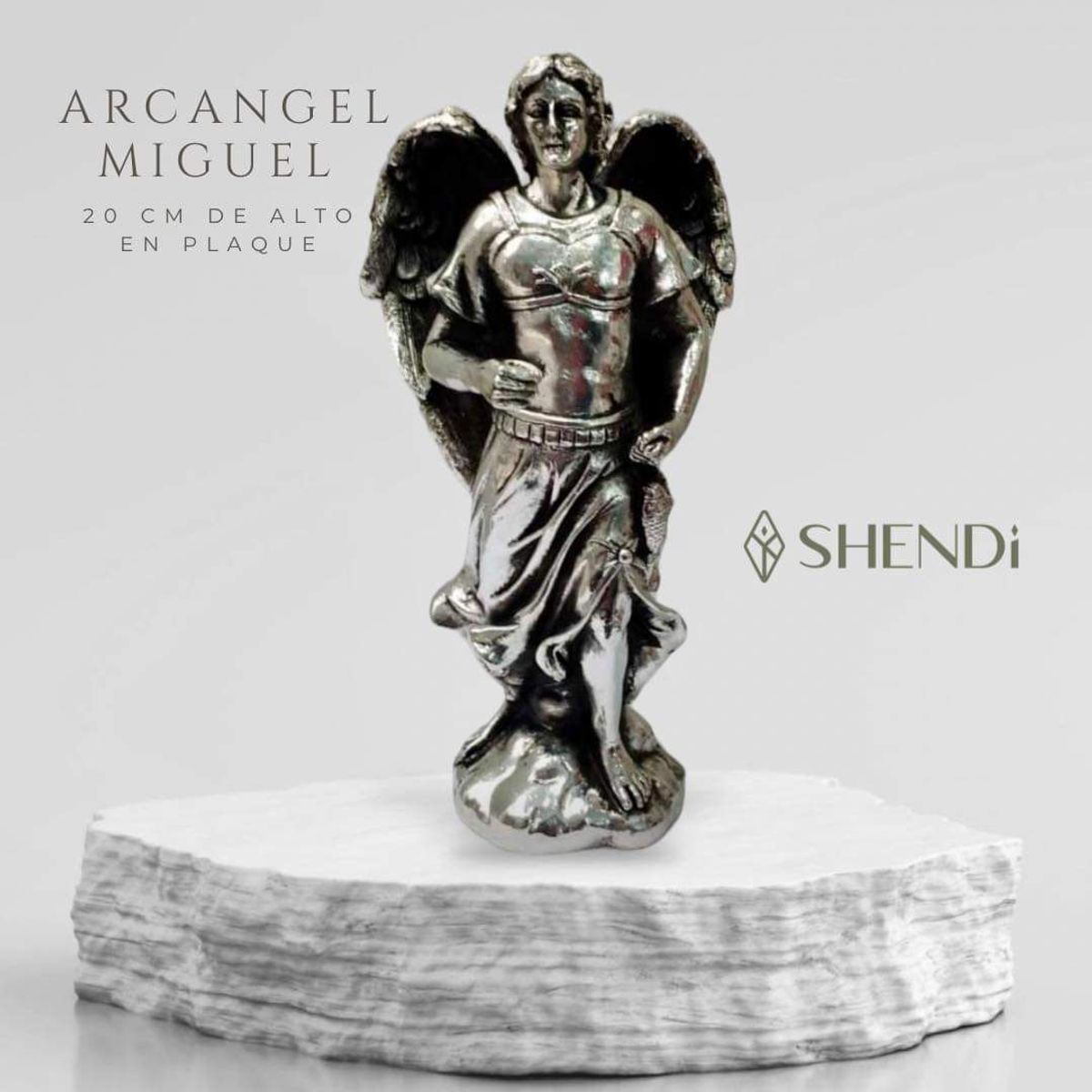 PERU - Adorno, Decorativo, estatuilla de plaque del Arcangel Miguel de 20 cm