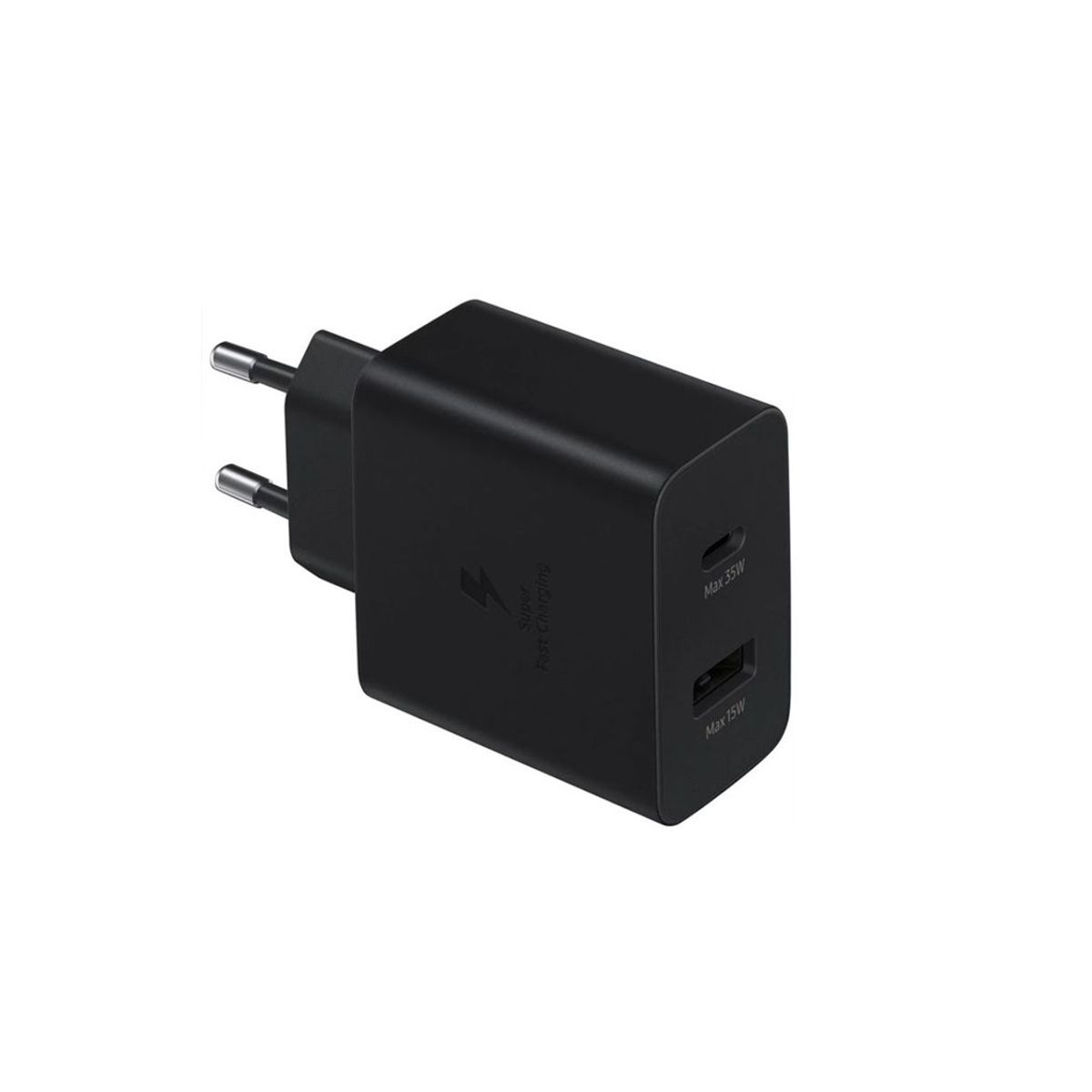 SAMSUNG - Cargador Samsung 35W Duo Carga Ràpida S21 S22 A53 Note 10 Negro
