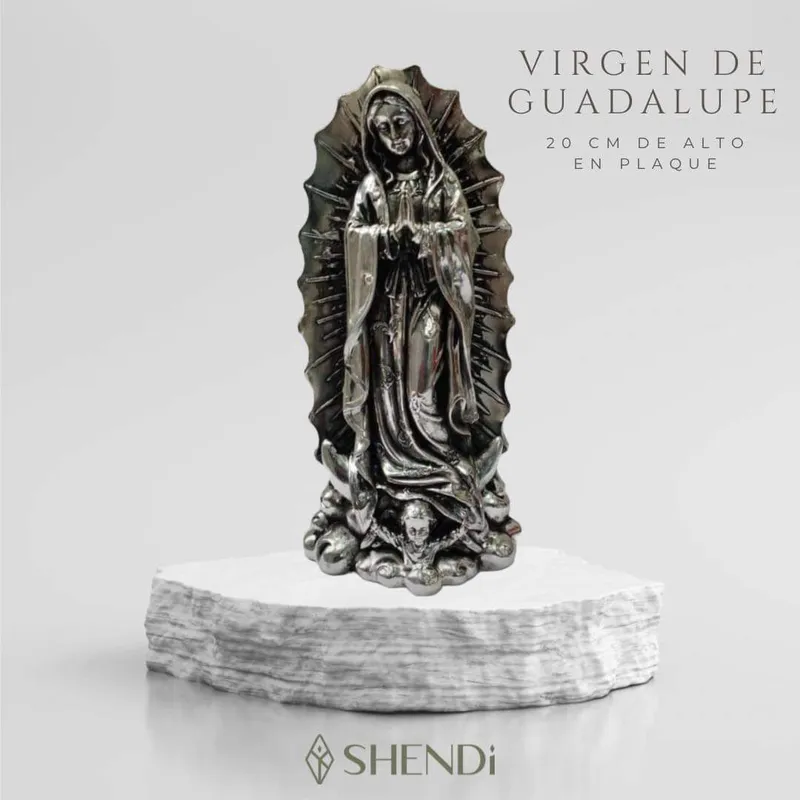 PERU - Adorno, Decorativo, estatuilla de Virgen de Guadalupe plaque de 20 cm