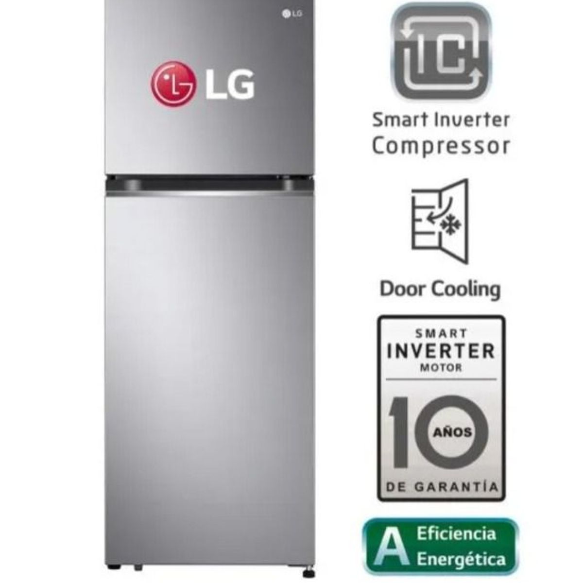 LG - Refrigeradora LG Top Freezer GT24BPP No Frost 241L Plateada