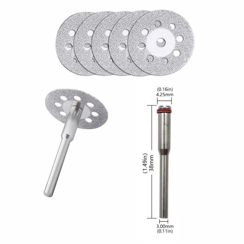 GENERICO - Set 5 Discos Diamantados 22mm para Dremel Taladro y Otros