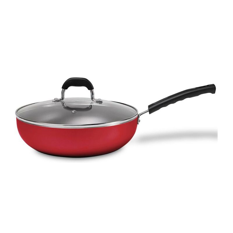 BRINOX - Wok 28cm 4.10L Brinox Saffron Antiadherente Acero Inoxidable Rojo