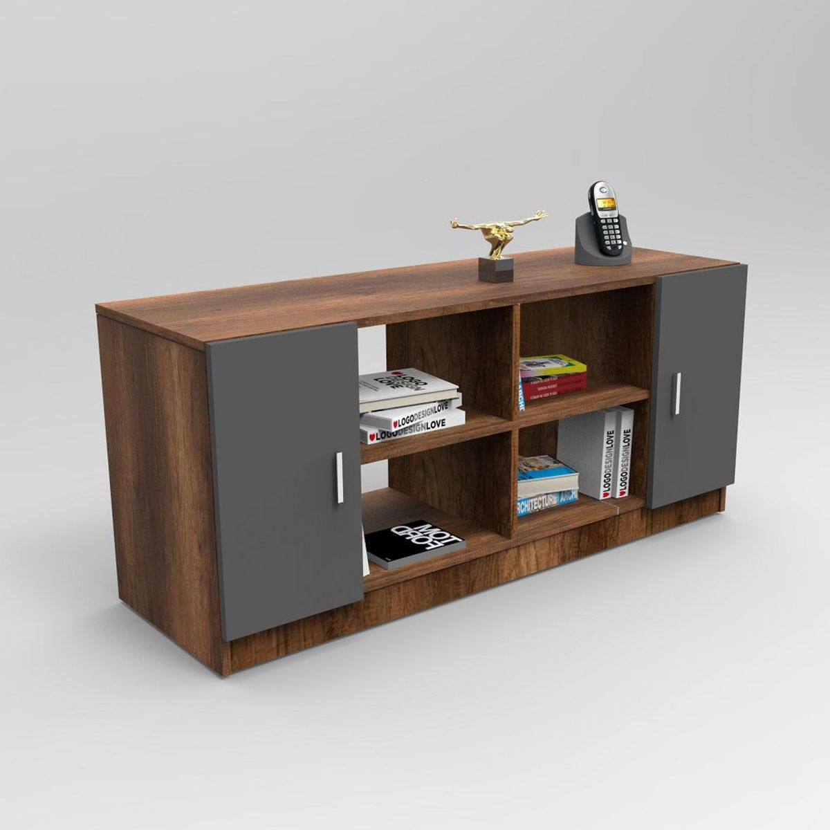 STARHOME - CENTRO DE ENTRETENIMIENTO STARHOME GOOD FEELING MARRÓN Y PLOMO 55