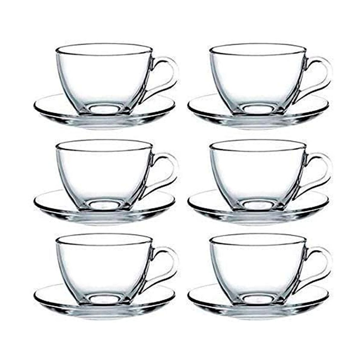 INSPIRA - Set de 6 Tazas y Plato de Vidrio para Té 200 ml