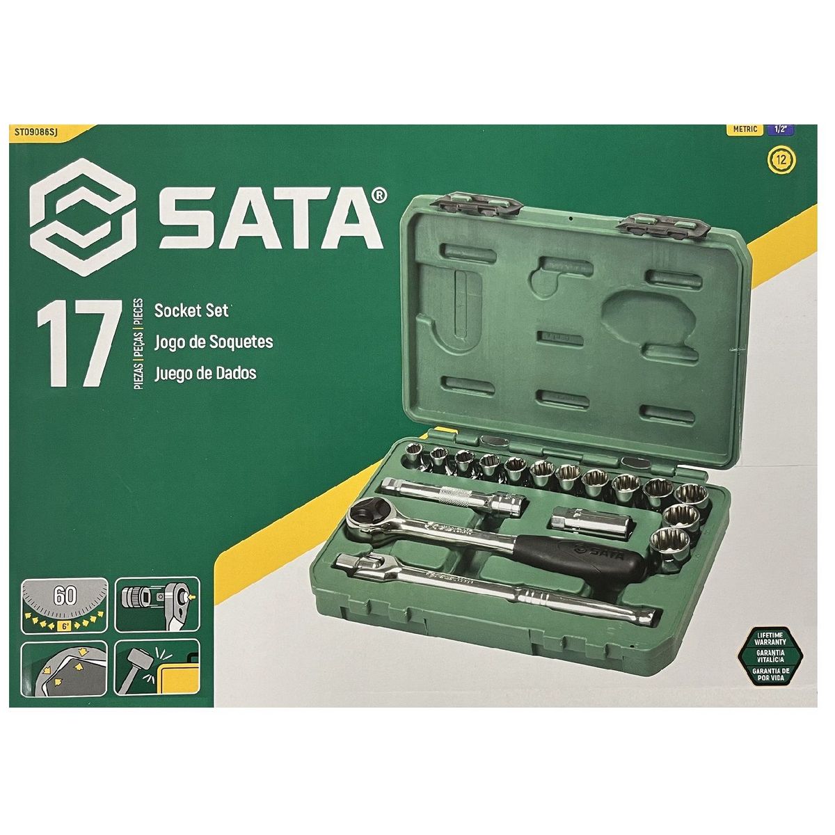 SATA - JGOX17PZA DADOS EN JGO MM 1/2 10-24MM 09086 SATA