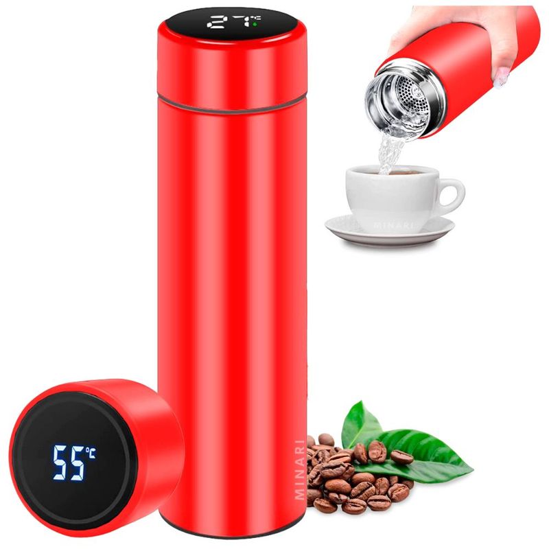 MINARI - Termo Digital Tomatodo Inteligente Medidor de Temperatura Táctil 500ml RJ 95D
