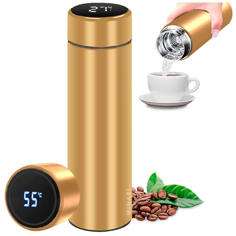 MINARI - Termo Digital Tomatodo Inteligente Medidor de Temperatura Táctil 500ml GD 95D