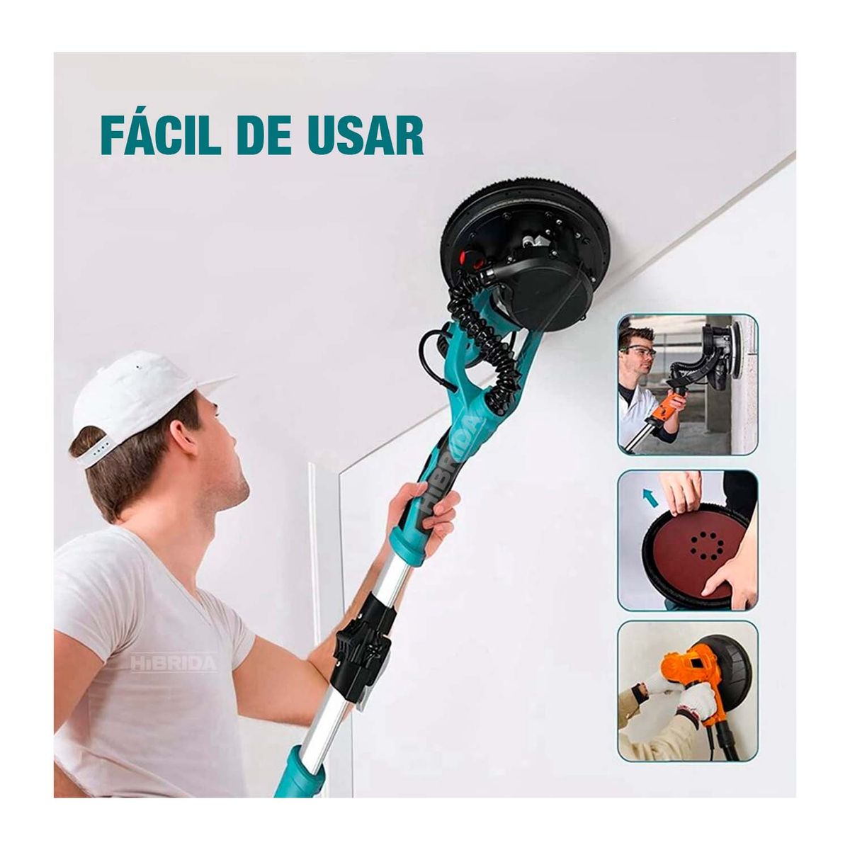 TOTAL TOOLS - LIJADORA DE PARED Y TECHO 1050W DRYWALL TOTAL + 6 LIJAS + PARLANTE