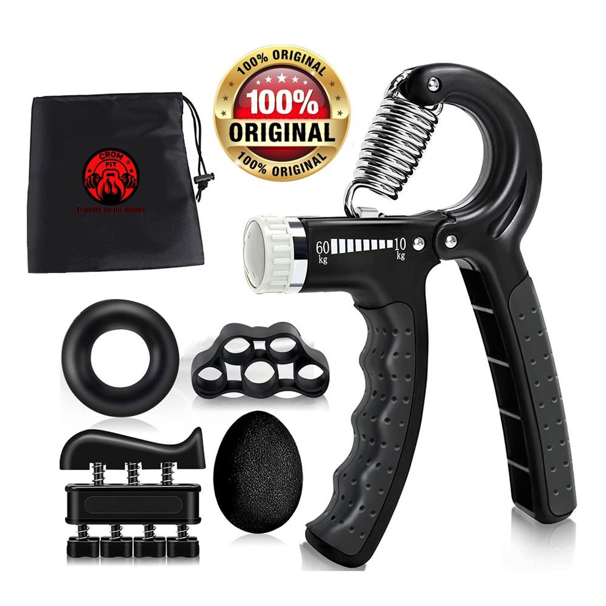 HOLGU - Kit Hand Grip Ejercitador De Dedos 5 EN 1