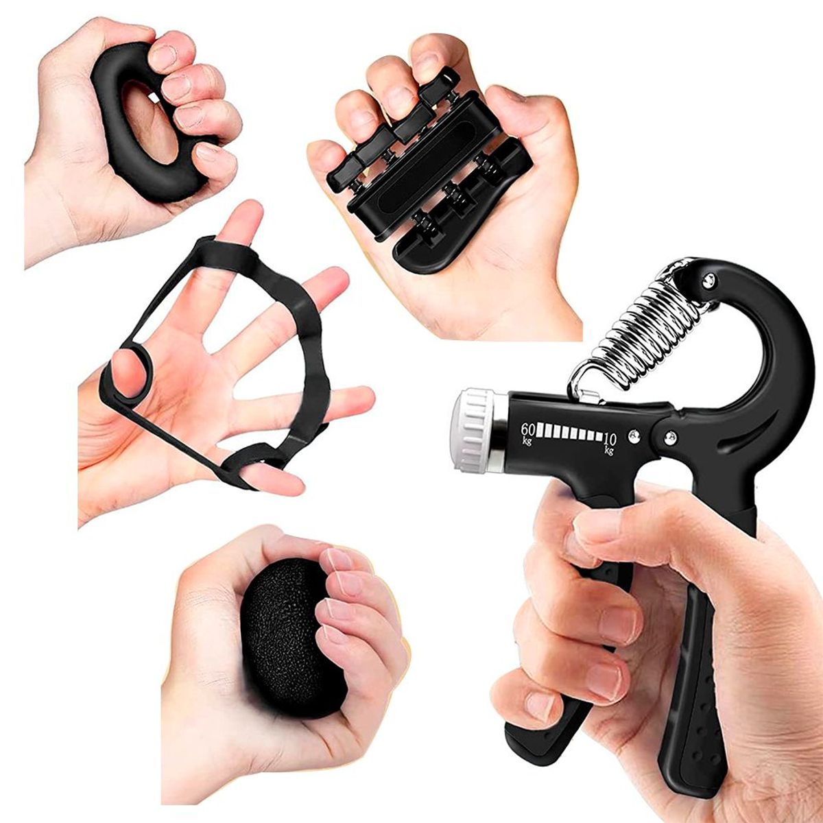 HOLGU - Kit Hand Grip Ejercitador De Dedos 5 EN 1
