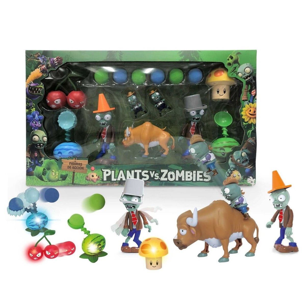 GENERICO - Plantas Vs Zombies 13 Piezas Con Luces y Sensor