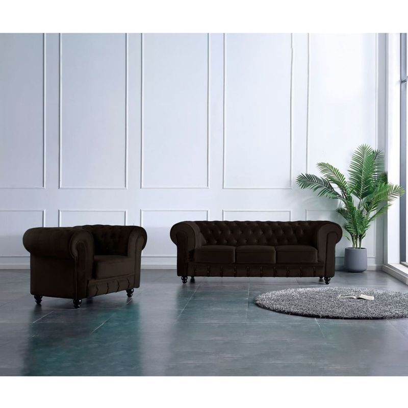 GENERICO - Juego de Sala Chester 3-1 Chocolate