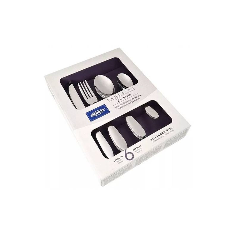 BRINOX - Juego De Cubiertos Acero Inoxidable 24 Piezas Brinox Bellagio