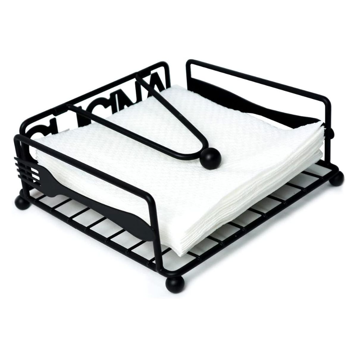 INSPIRA - Servilletero de Metal Negro Moderno