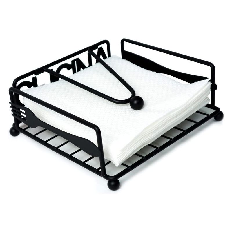 INSPIRA - Servilletero de Metal Negro Moderno