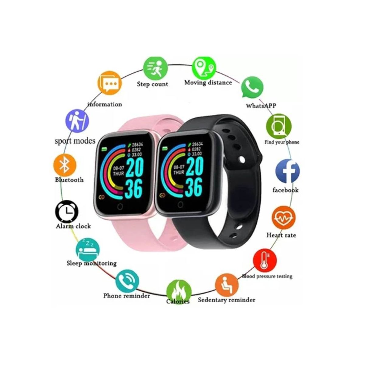 GENERICO - Smartwatch Reloj inteligente Pro D20 Fit
