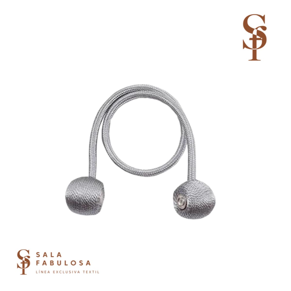 SALA FABULOSA - Sujetador de cortina Pack x 2 piezas imantado plateado Sala fabulosa