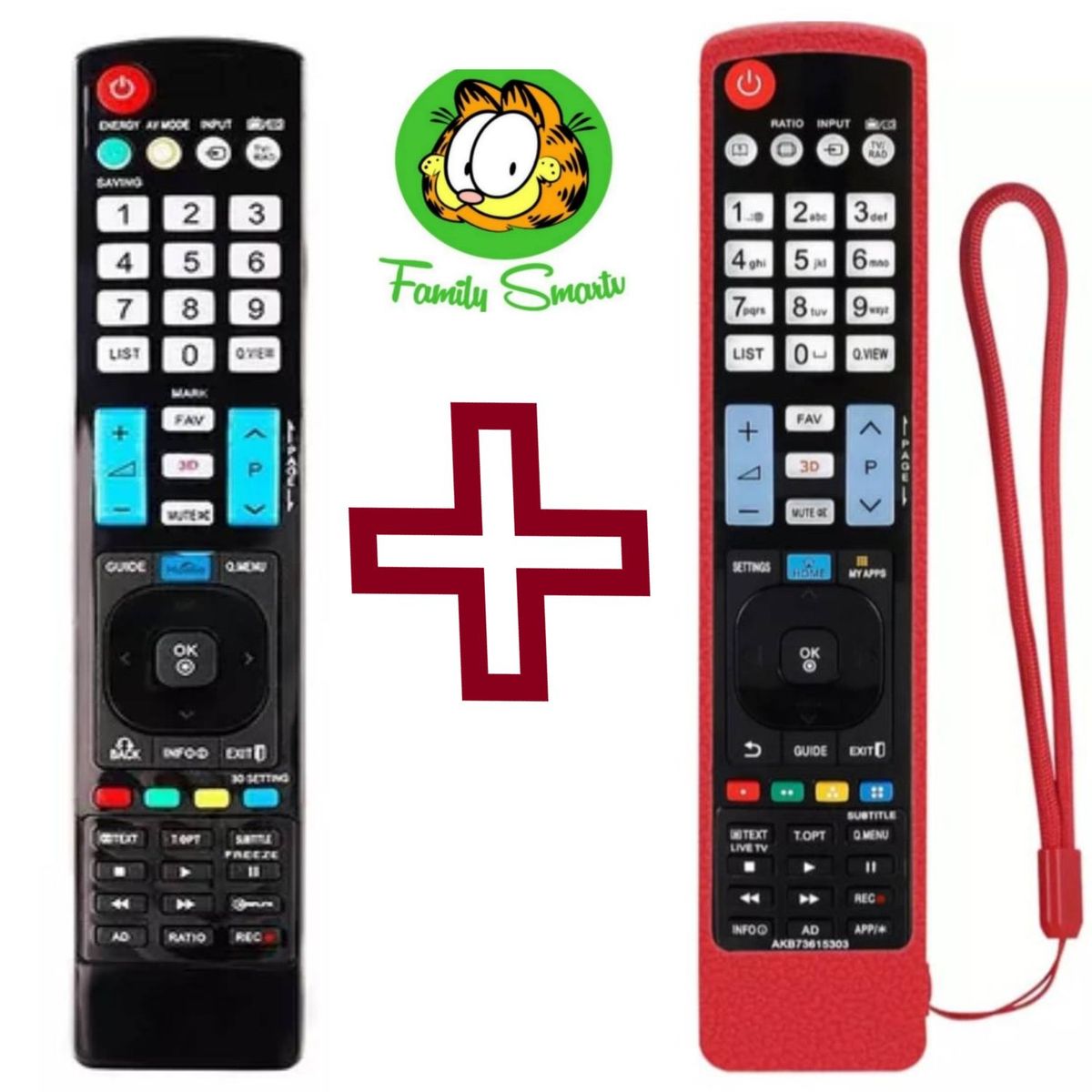 UNIVERSAL - Control Remoto Para Tv LG 3D  Funda Roja silicona