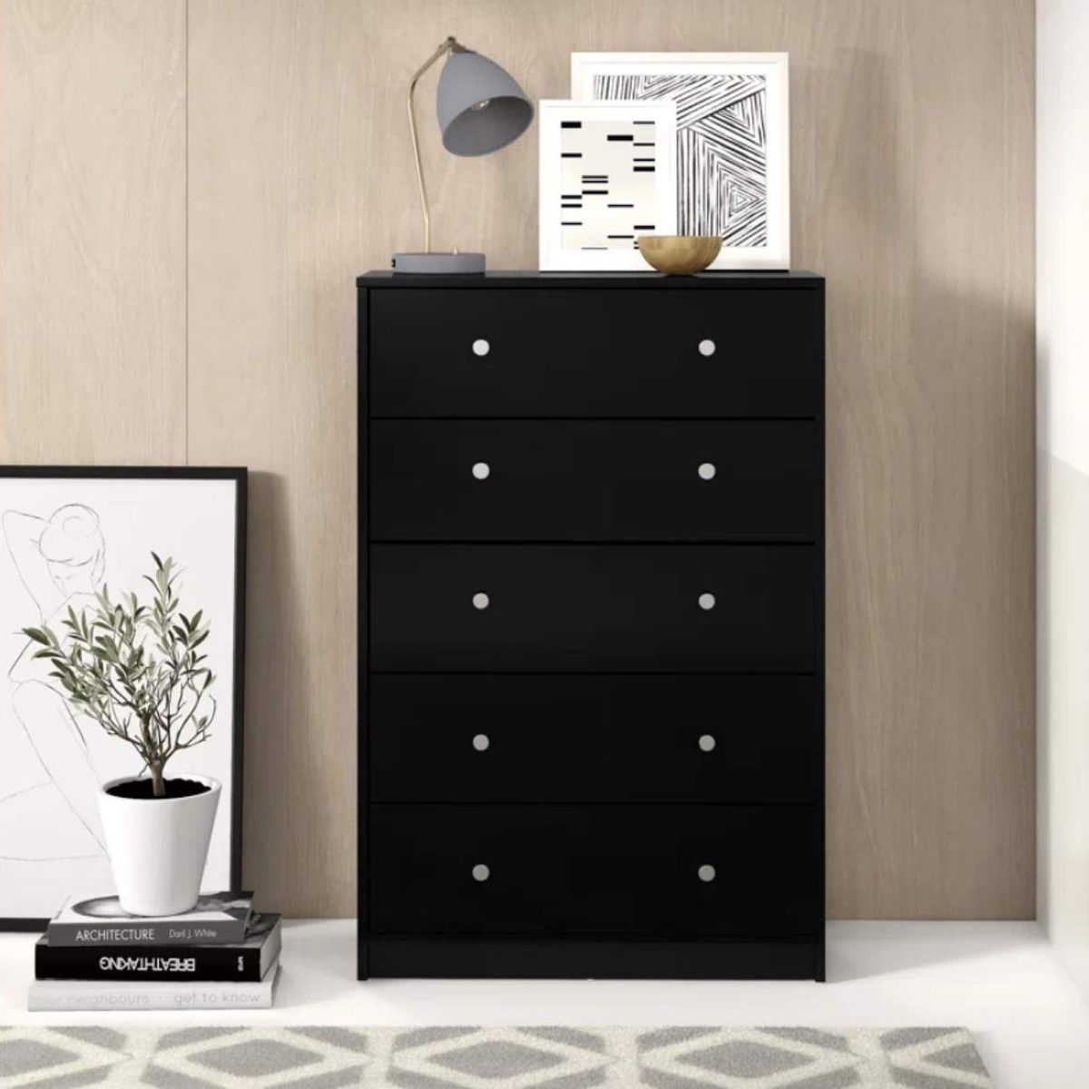 VENTITAS HOME - Cómoda Contemporánea Phitea Ventitas Home Negro